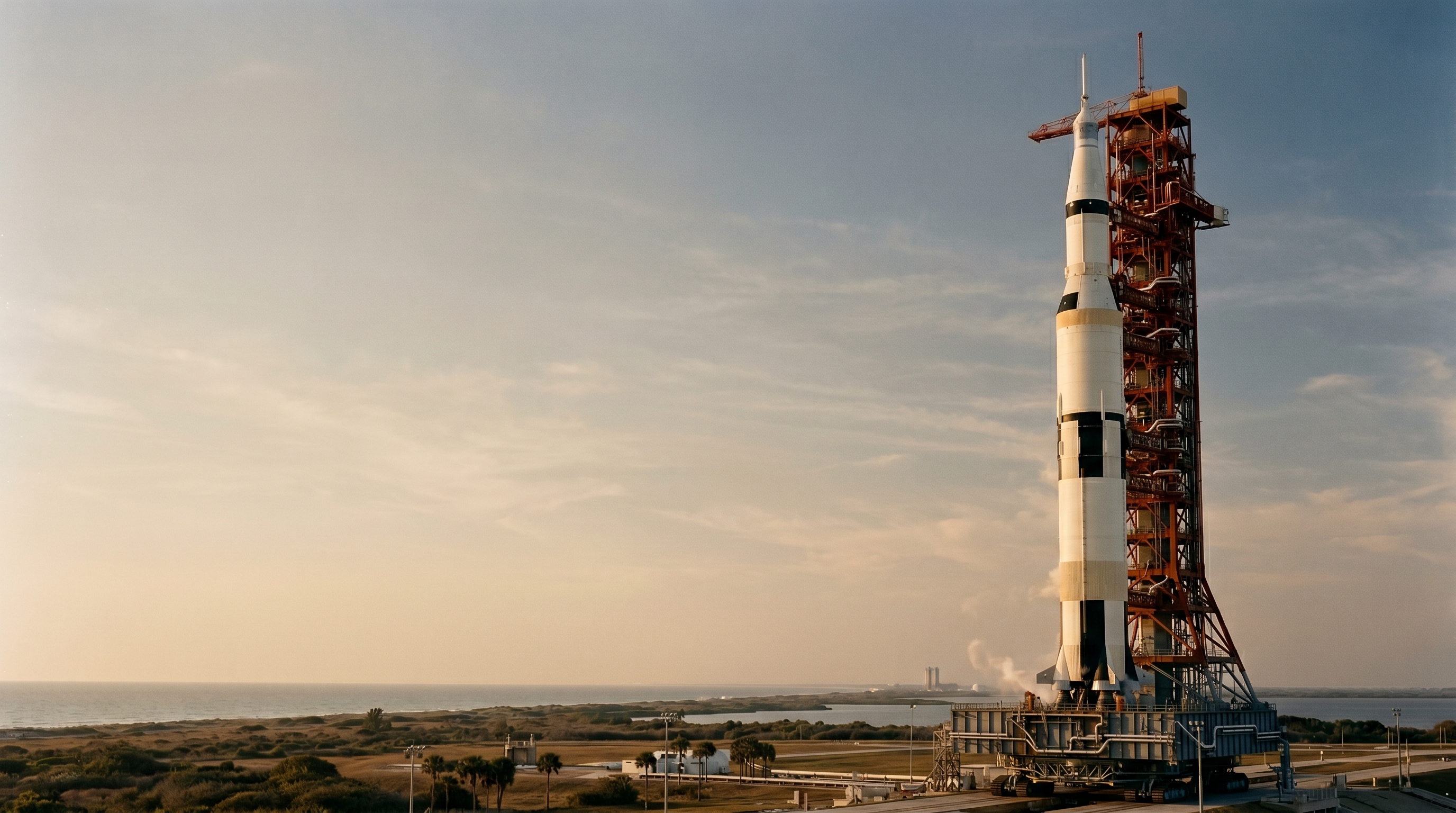 Saturn V rocket launching from Kennedy Space Center